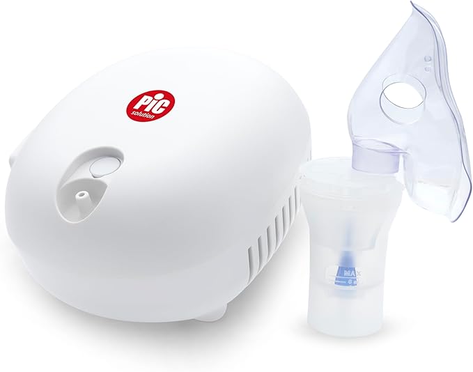 Pic Solution AirCube2 Aerosol a Pistone Silezioso, per Trattamento di Aerosol Terapia, Completo di Accessori, Bianco2